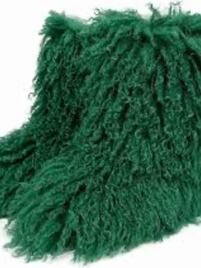 Women’s Green Shaggy Fringe Boot - Brand Unspecified